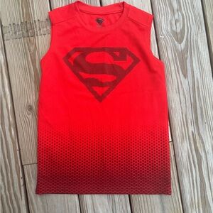DC Comics Red Sleeveless Superhero Tank with Black Logo